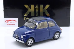 Fiat 500 F Custom mit abnehmbarem Dach Baujahr 1968 blau 1:12 KK-Scale