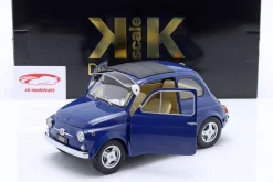 Fiat 500 F Custom mit abnehmbarem Dach Baujahr 1968 blau 1:12 KK-Scale