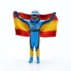Figur Fernando Alonso mit Flagge blau, gelb 1:43 Cartrix