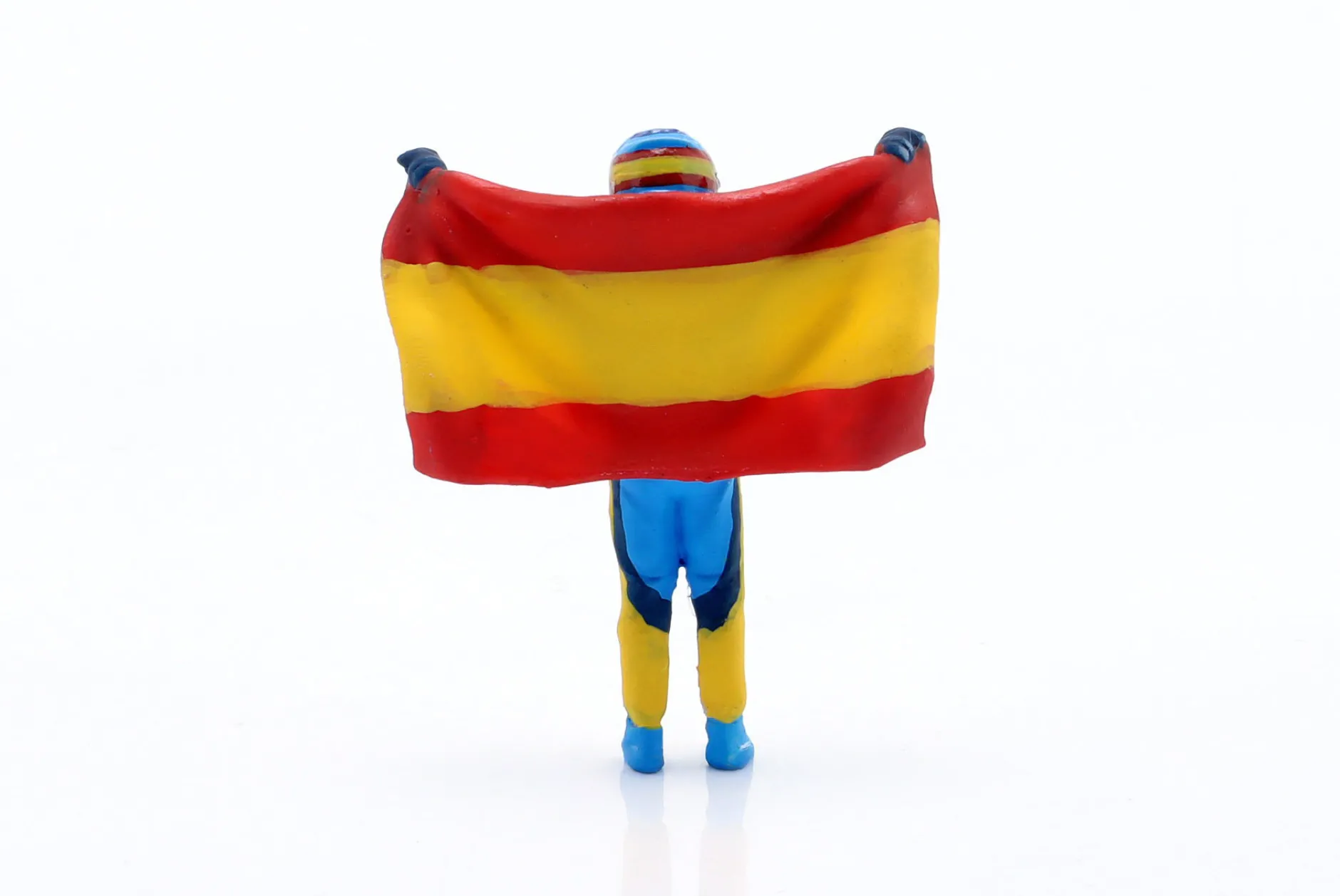 Figur Fernando Alonso mit Flagge blau, gelb 1:43 Cartrix
