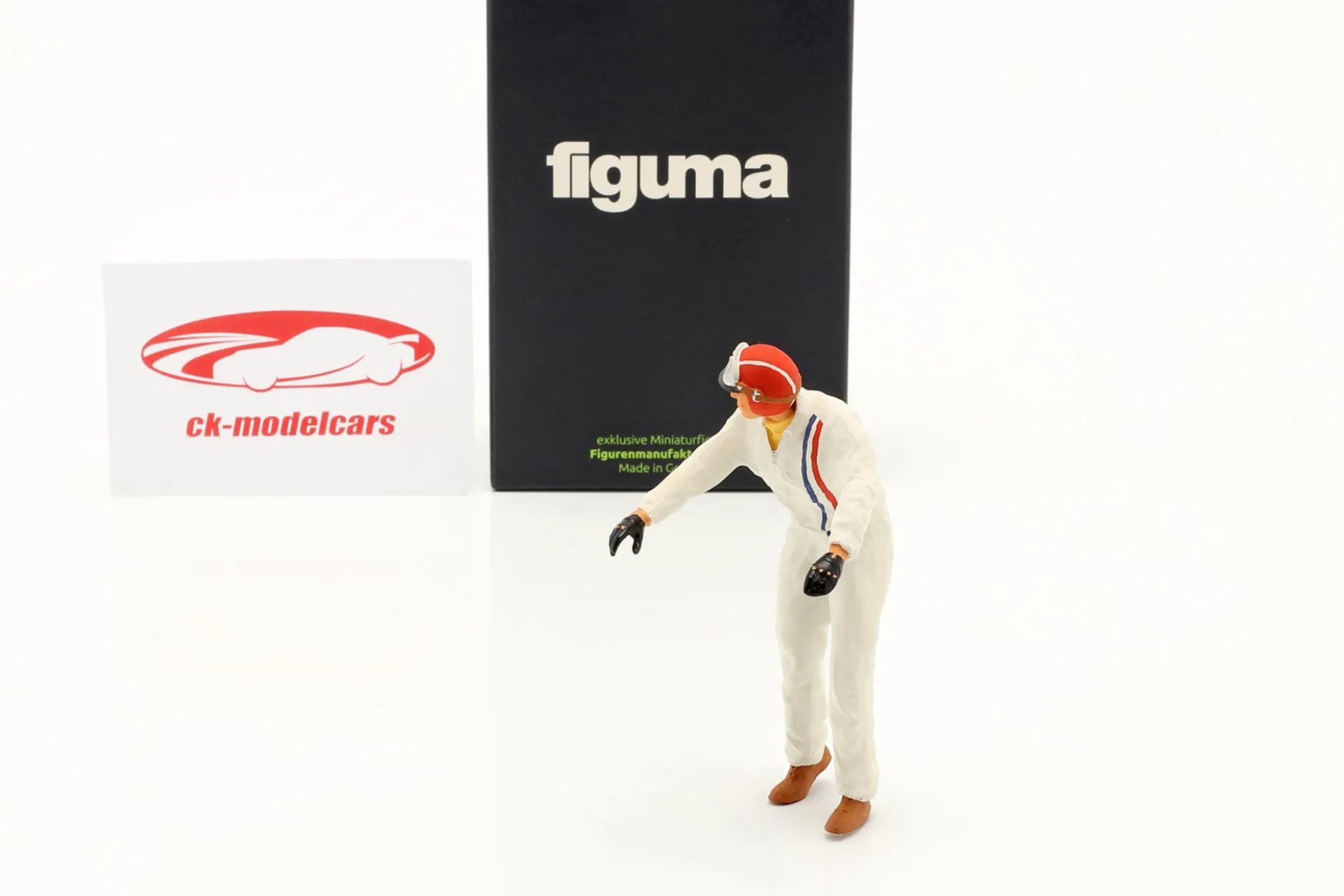 Figur Rennfahrer Jo Siffert stützt sich ab 1:18 FigurenManufaktur