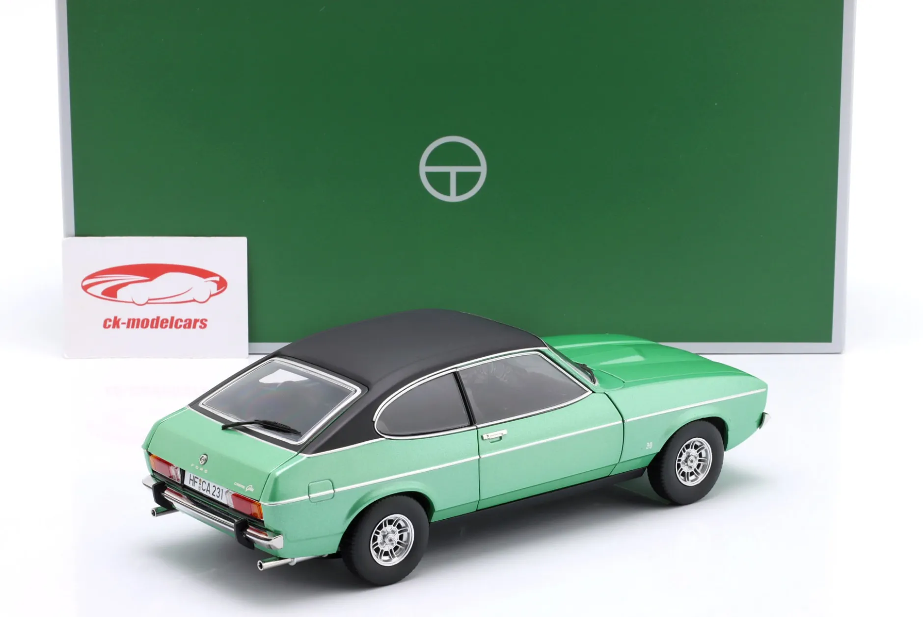 Ford Capri II Ghia 3.0 Baujahr 1974-1977 mittelmeergrün 1:18 TOURING
