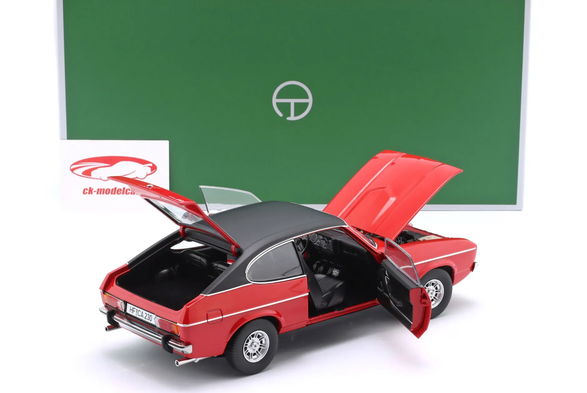 Ford Capri II Ghia 3.0 Baujahr 1974-1977 spanisch rot / schwarz 1:18 TOURING