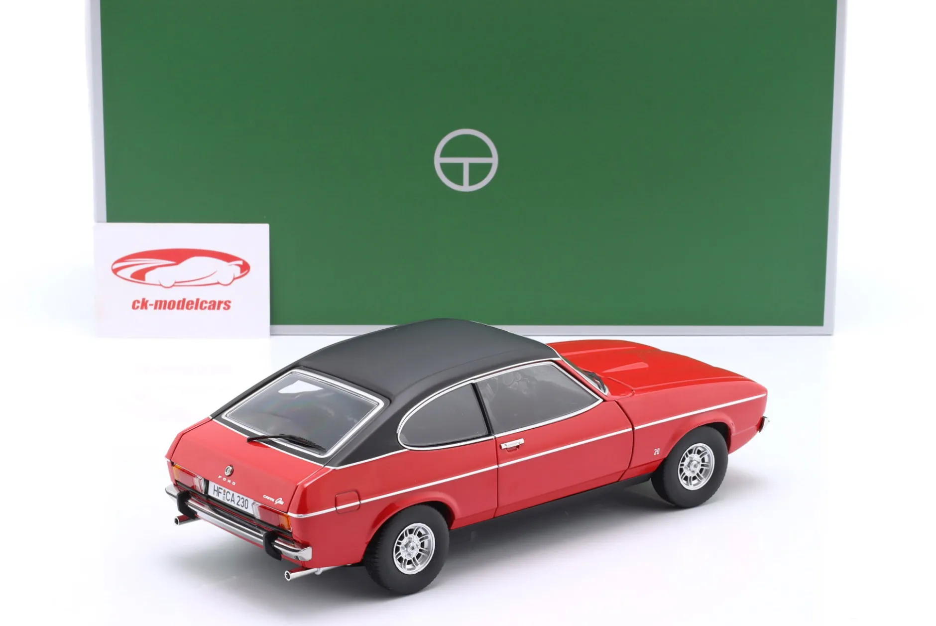 Ford Capri II Ghia 3.0 Baujahr 1974-1977 spanisch rot / schwarz 1:18 TOURING