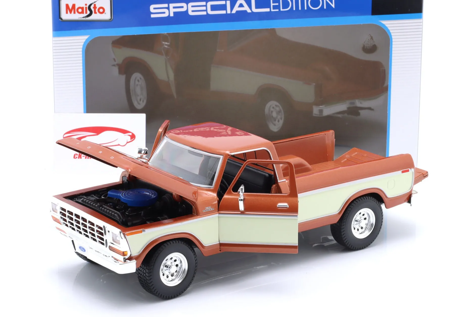 Ford F150 Pick-Up Baujahr 1979 braun metallic / creme weiß 1:18 Maisto