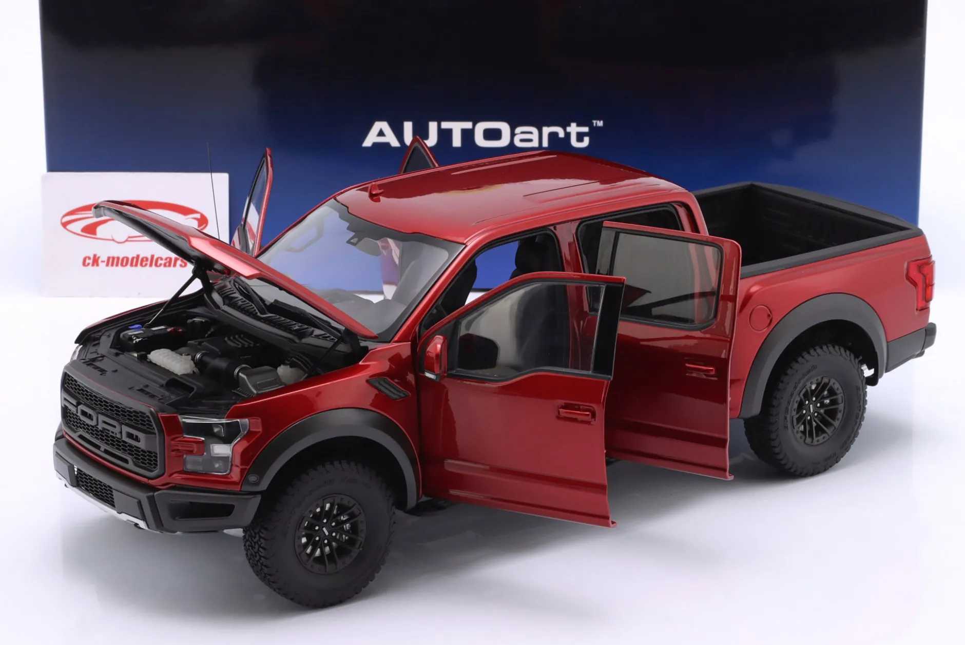 Ford F-150 Raptor Supercrew Pick-Up Baujahr 2019 rubinrot 1:18 AUTOart