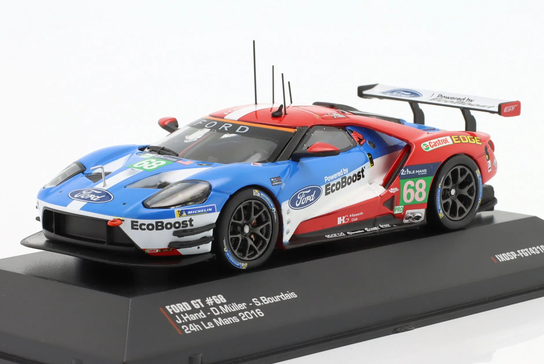 Ford GT #68 Winner LMGTE Pro Class 24h LeMans 2016 Hand, Müller, Bourdais 1:43 Ixo