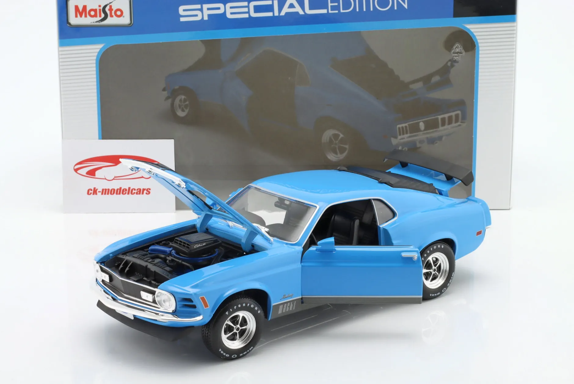 Ford Mustang Mach 1 Baujahr 1970 blau 1:18 Maisto