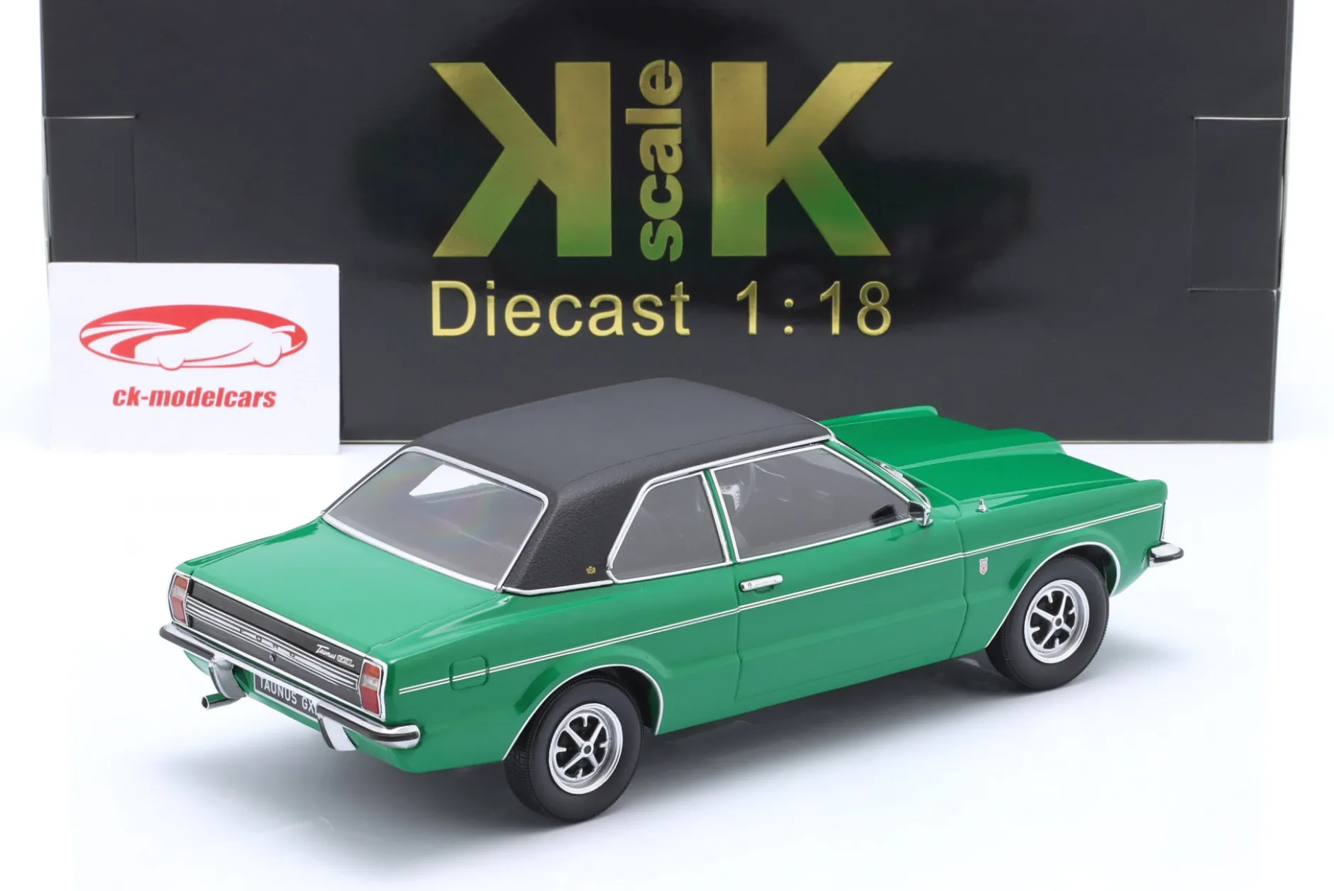 Ford Taunus GXL Limousine 1971 grün / mattschwarz 1:18 KK-Scale
