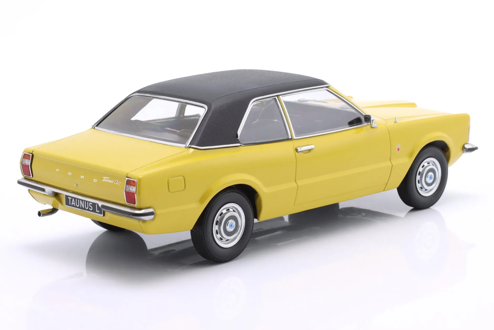 Ford Taunus L Limousine Baujahr 1971 gelb / schwarz 1:18 KK-Scale