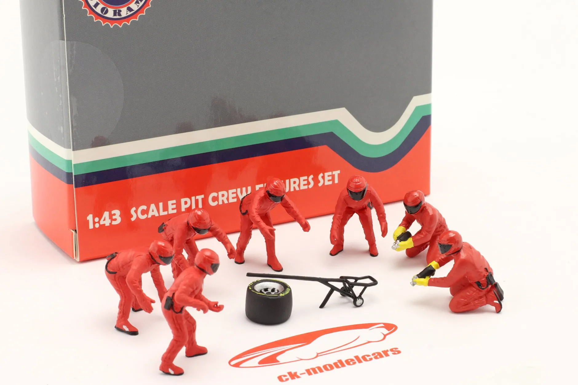 Formel 1 Pit Crew Figuren Set #2 Team Rot 1:43 American Diorama