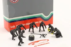 Formel 1 Pit Crew Figuren Set #2 Team Schwarz 1:43 American Diorama