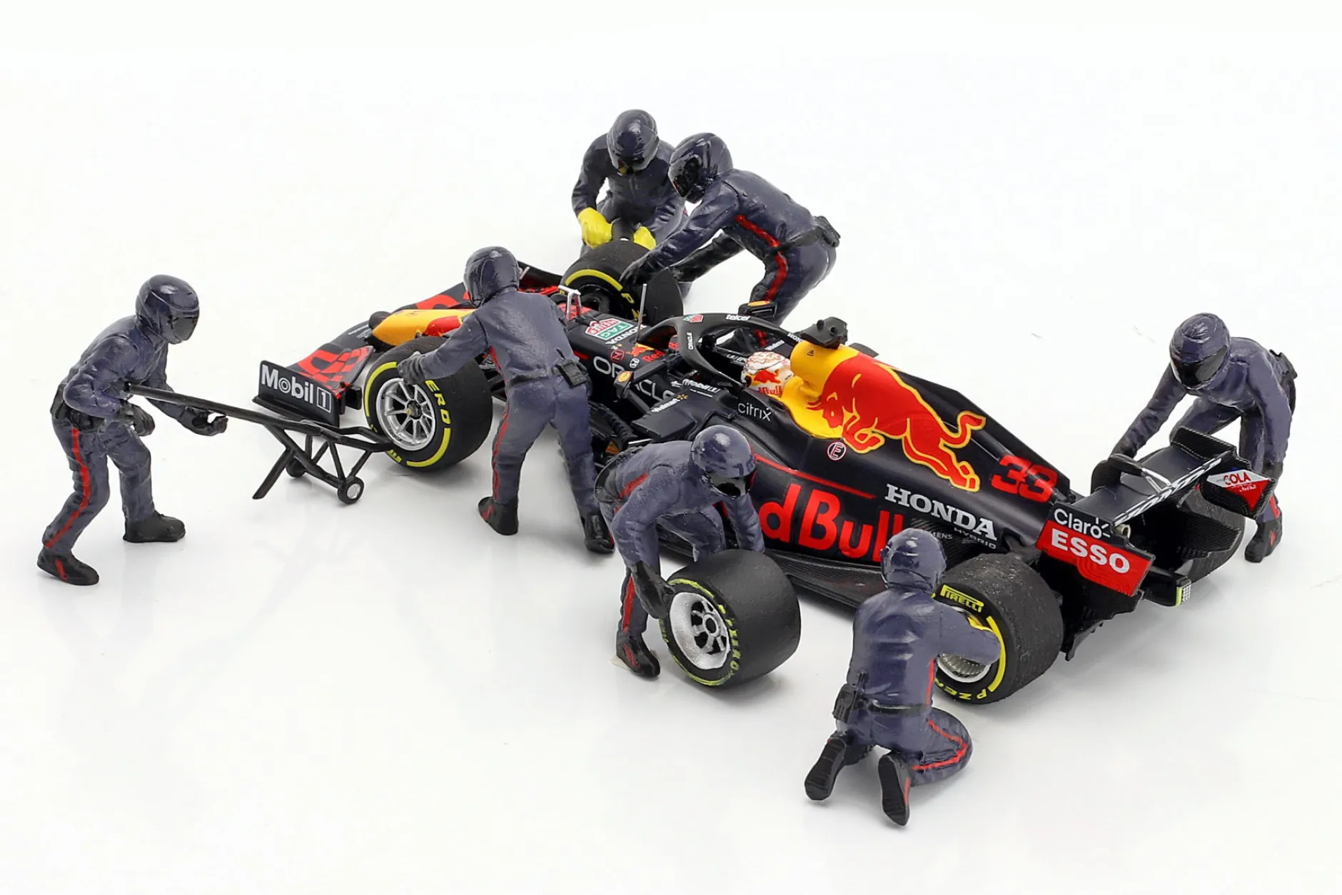 Formel 1 Pit Crew Figuren Set #2 Team Blau 1:43 American Diorama