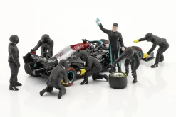 Formel 1 Pit Crew Figuren-Set #3 Team Schwarz 1:43 American Diorama