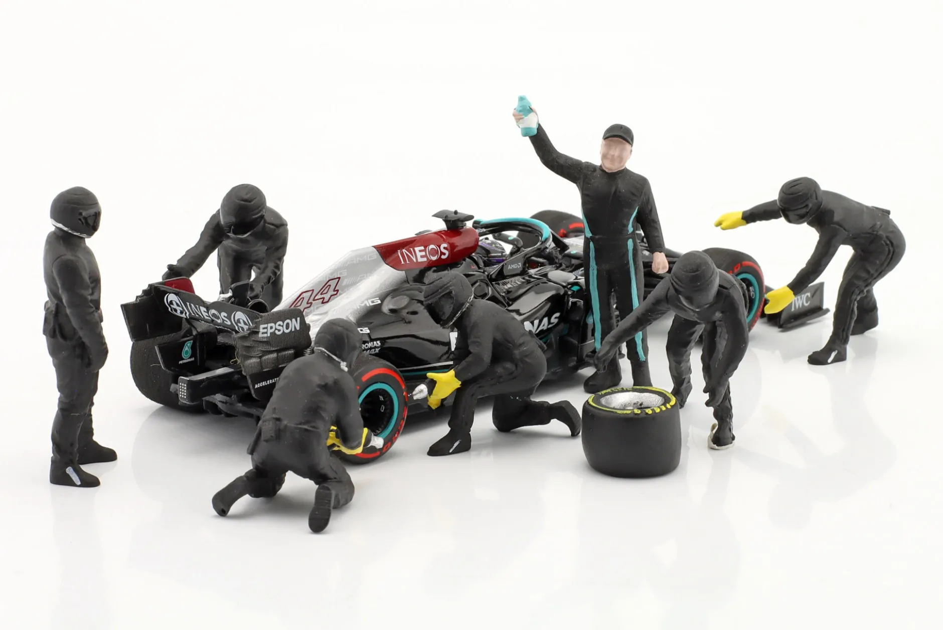 Formel 1 Pit Crew Figuren-Set #3 Team Schwarz 1:43 American Diorama