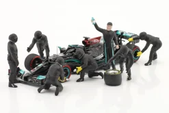 Formel 1 Pit Crew Figuren-Set #3 Team Schwarz 1:43 American Diorama