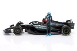 George Russell Mercedes-AMG F1 W15 #63 Formel 1 2024 mit Figur 1:24 Bburago