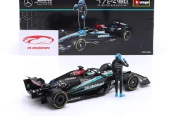 George Russell Mercedes-AMG F1 W15 #63 Formel 1 2024 mit Figur 1:24 Bburago