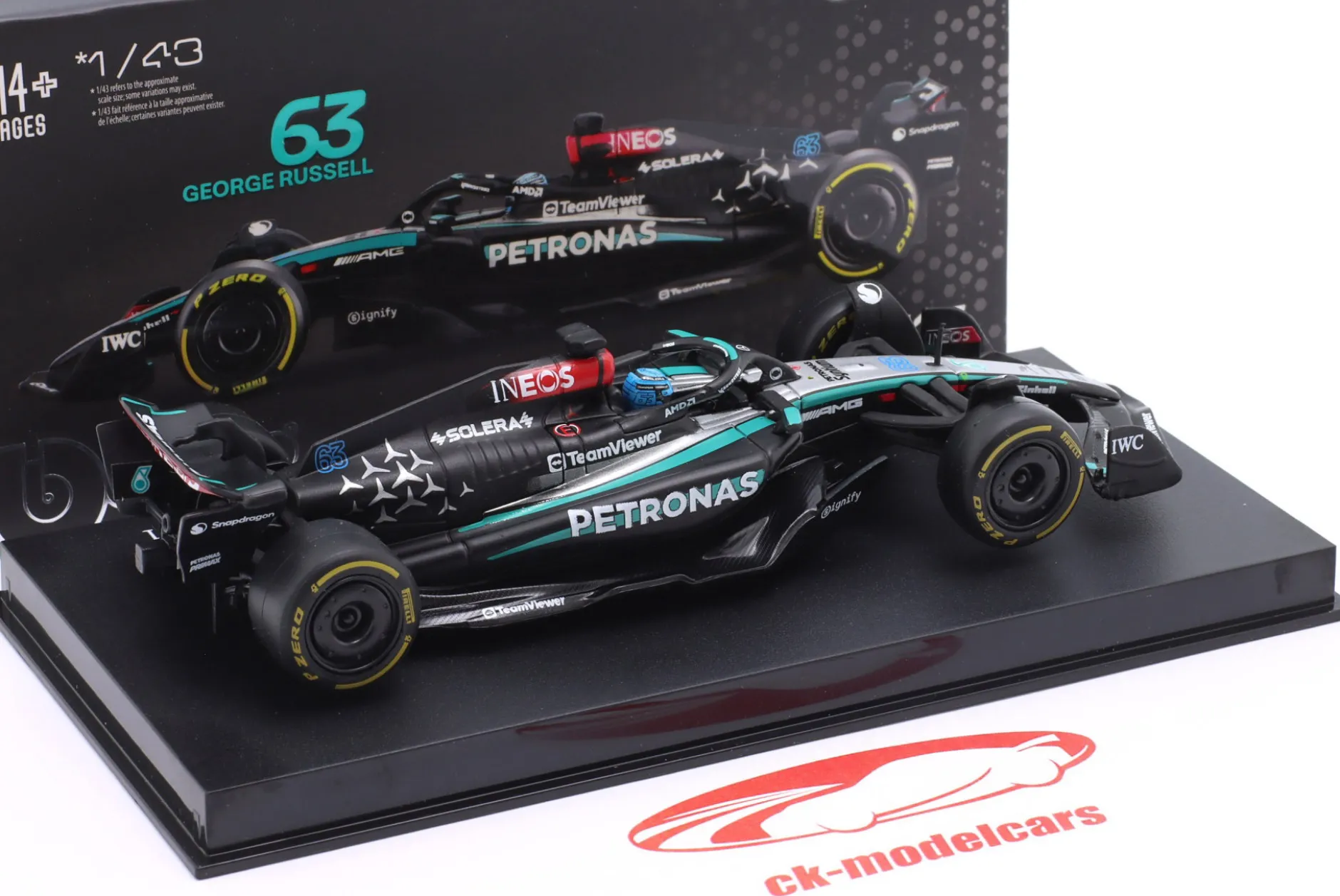 George Russell Mercedes-AMG F1 W15 E #63 British GP Formel 1 2024 1:43 Bburago