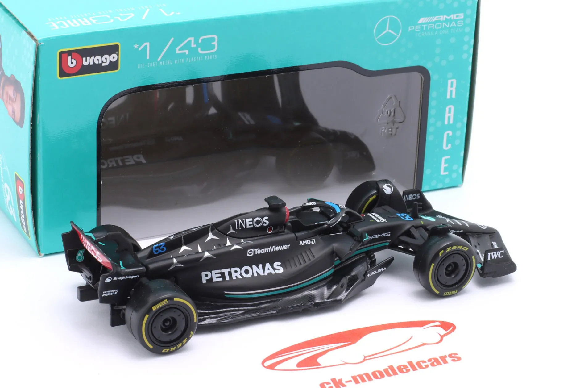 George Russell Mercedes AMG F1 W14 #63 Formel 1 2023 1:43 Bburago