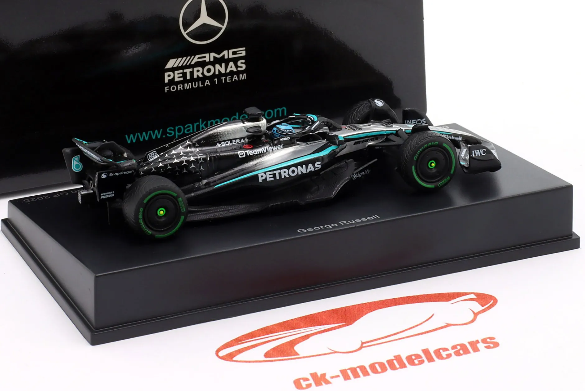 George Russell Mercedes-AMG W16 #63 3rd Australien GP Formel 1 2025 1:64 Spark