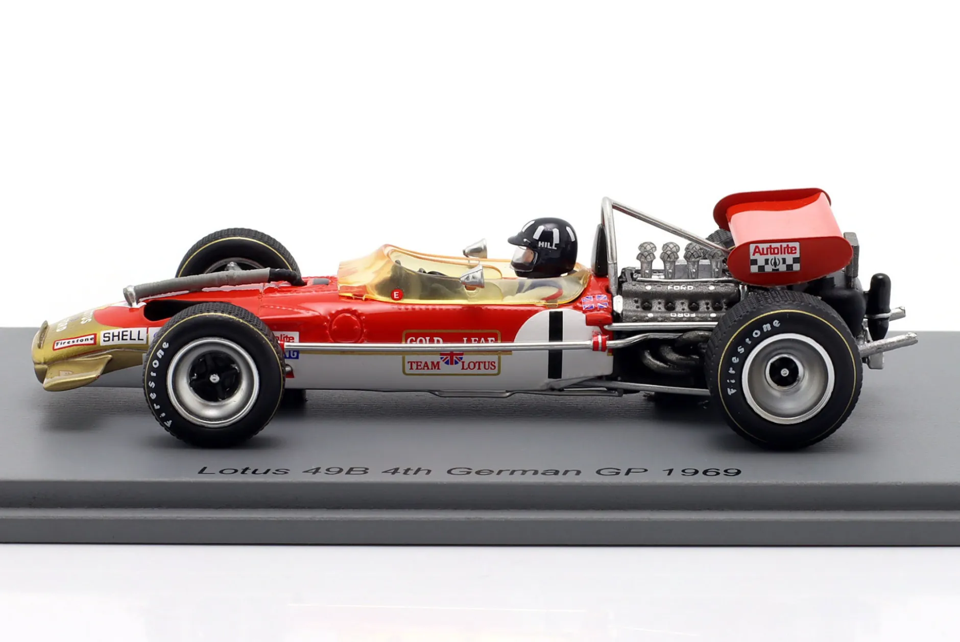 Graham Hill Lotus 49B #1 4th Deutschland GP Formel 1 1969 1:43 Spark