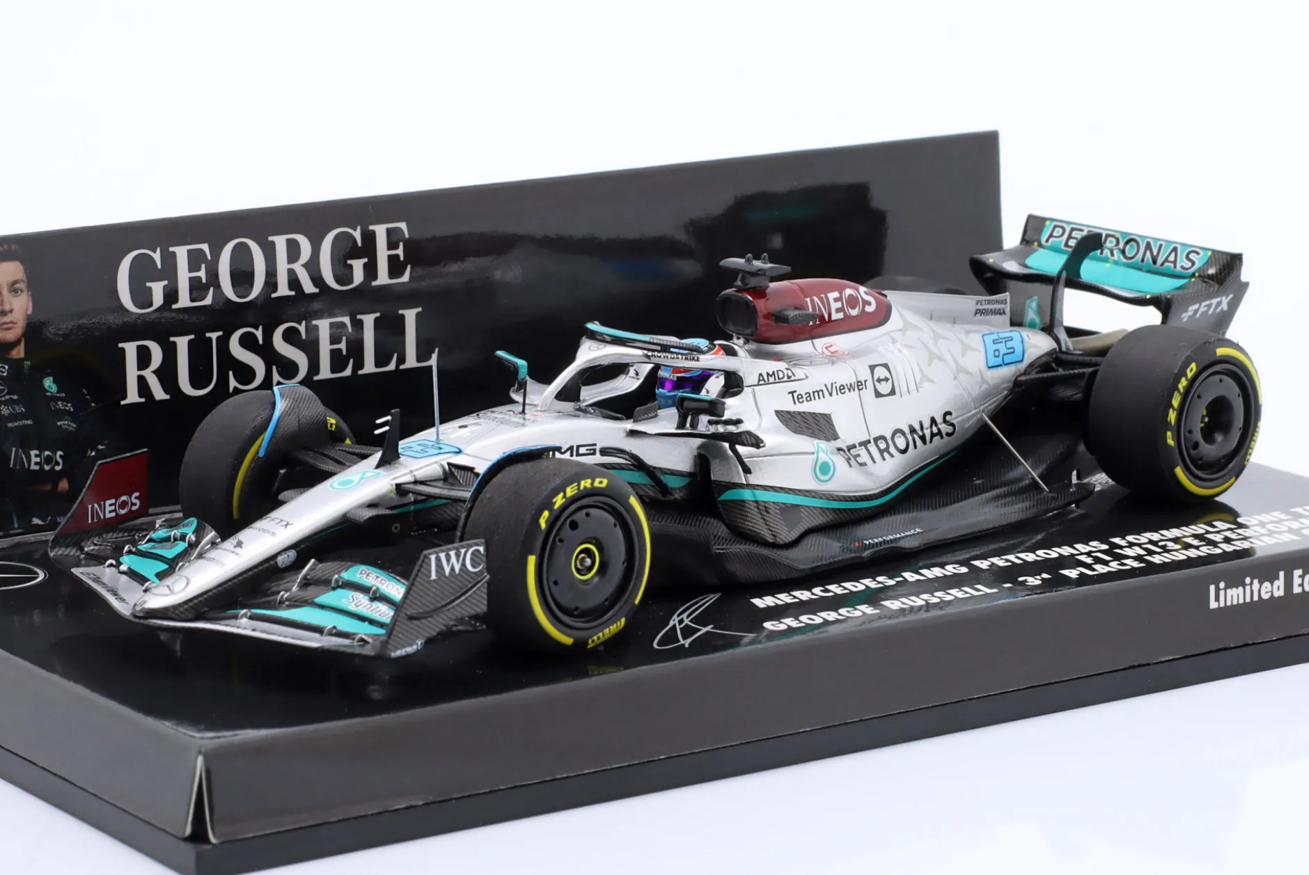 G. Russell Mercedes-AMG F1 W13 #63 3rd Ungarn GP Formel 1 2022 1:43 Minichamps