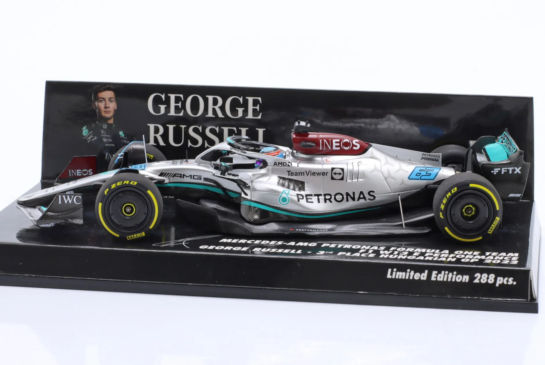 G. Russell Mercedes-AMG F1 W13 #63 3rd Ungarn GP Formel 1 2022 1:43 Minichamps