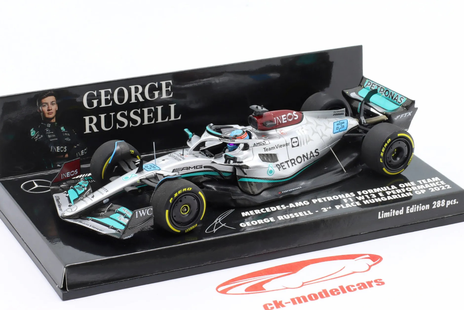 G. Russell Mercedes-AMG F1 W13 #63 3rd Ungarn GP Formel 1 2022 1:43 Minichamps