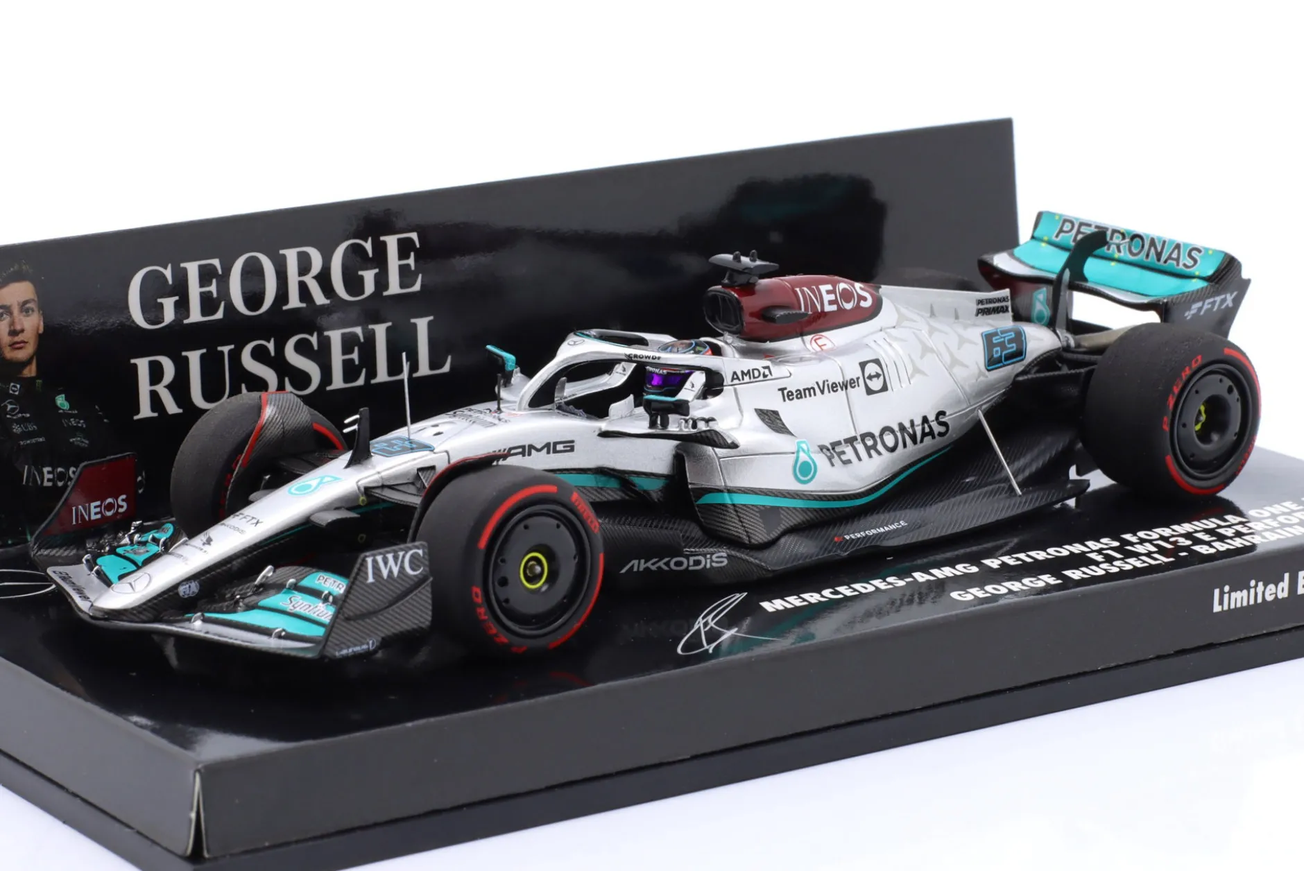 G. Russell Mercedes-AMG F1 W13 #63 4th Bahrain GP Formel 1 2022 1:43 Minichamps