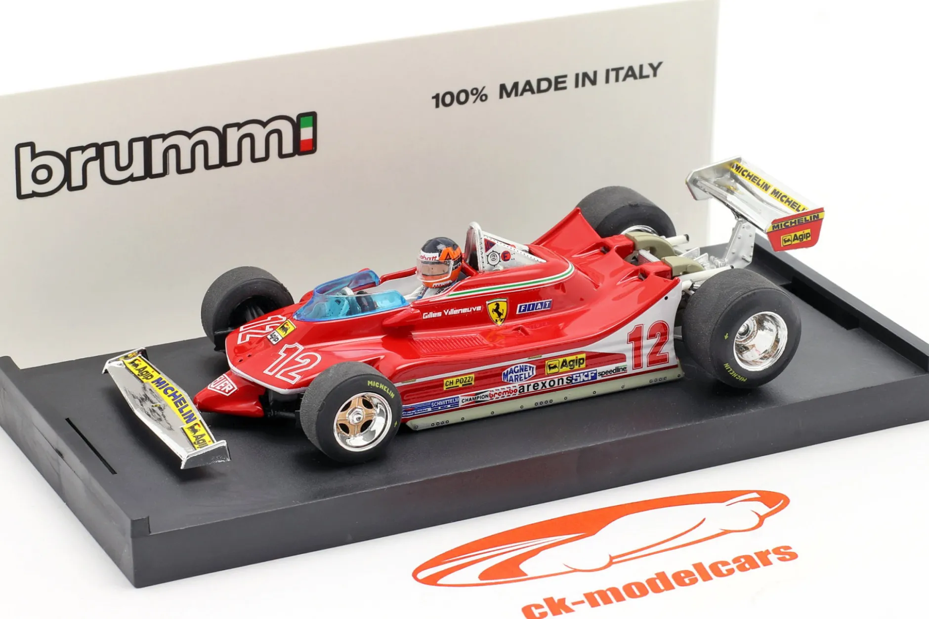 G. Villeneuve Ferrari 312 T4 #12 2. Platz GP Frankreich Formel 1 1979 1:43 Brumm