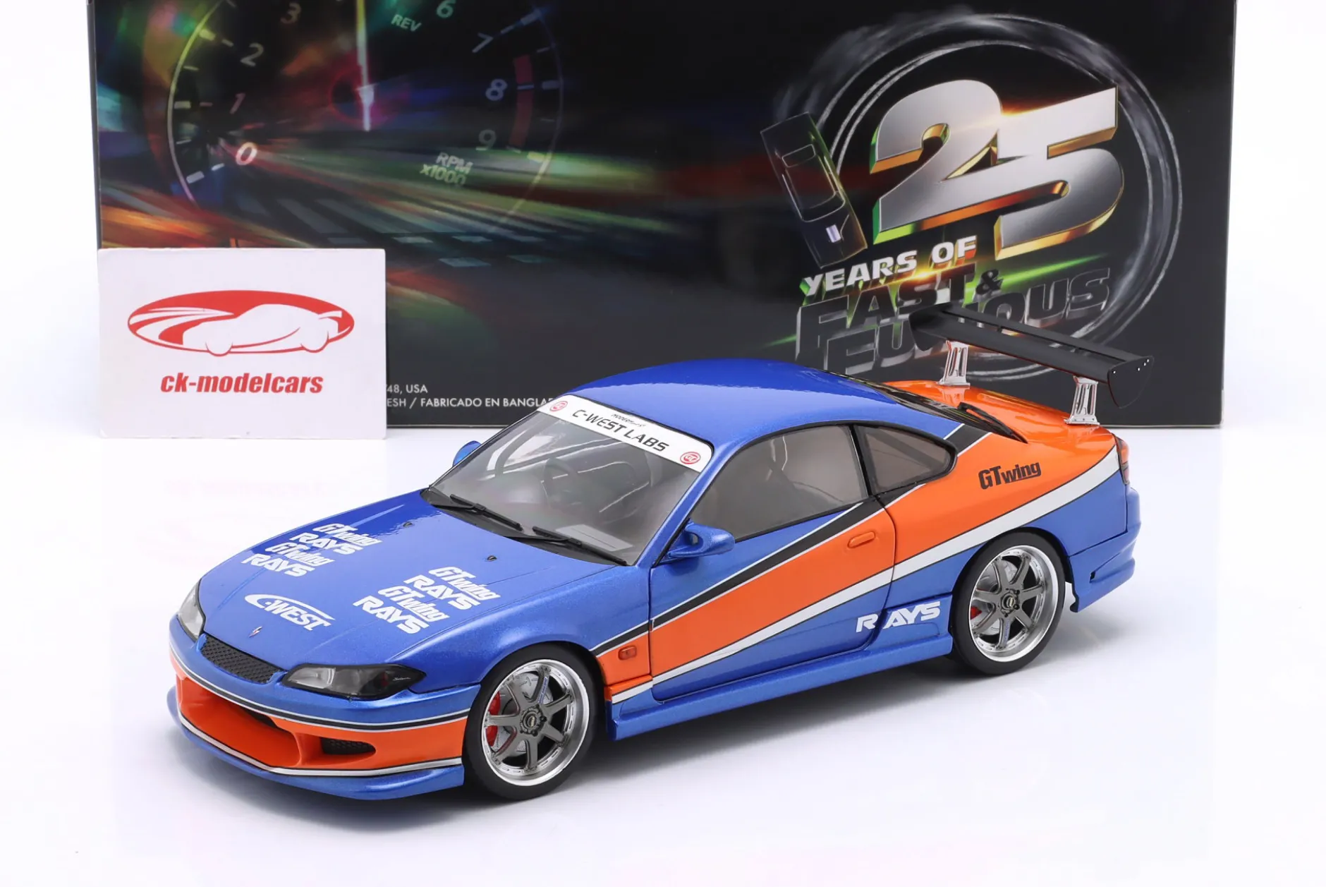 Han's Nissan Silvia (S15) Spec-S "Mona Lisa" Fast & Furious Tokyo Drift (2006) 1:18 Solido