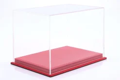 Hochwertige Acryl-Vitrine Mulhouse mit rotem Leder-Boden für Helme 1:2 Atlantic