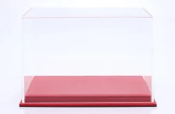 Hochwertige Acryl-Vitrine Mulhouse mit rotem Leder-Boden für Helme 1:2 Atlantic