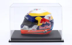 Hochwertige Acryl-Vitrine Mulhouse mit karbonschwarzem Leder-Boden für Helme 1:2 Atlantic