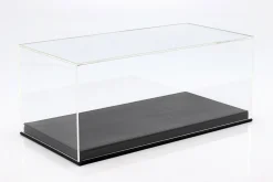 Hochwertige Vitrine mit Bodenplatte aus Leder für Modellautos im Maßstab 1:18 schwarz SAFE