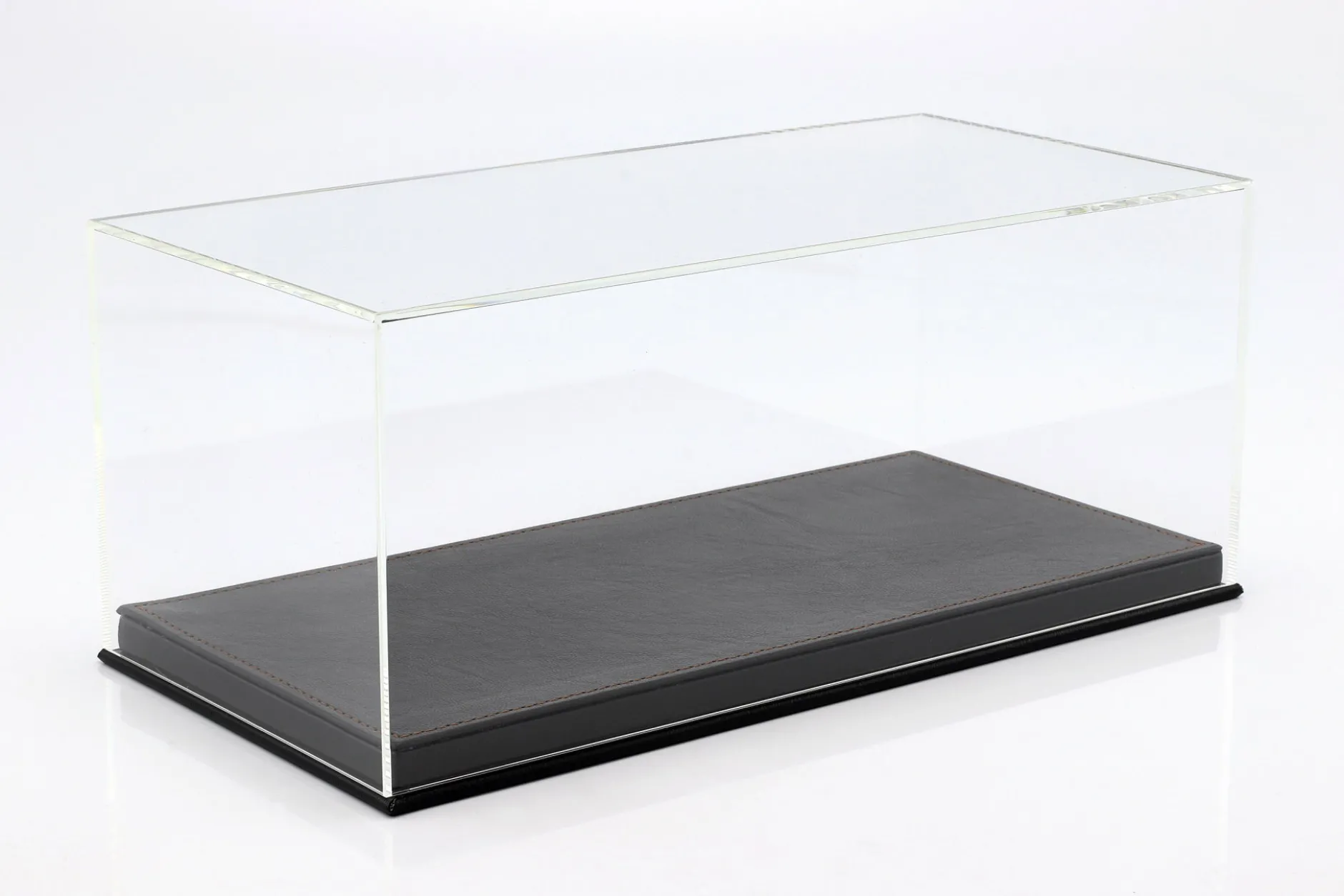 Hochwertige Vitrine mit Bodenplatte aus Leder für Modellautos im Maßstab 1:18 schwarz SAFE