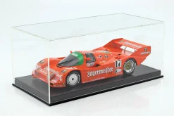 Hochwertige Vitrine mit Bodenplatte aus Leder für Modellautos im Maßstab 1:18 schwarz SAFE