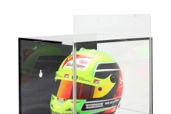 Hochwertige Vitrine mit 4 Fächern für Helme im Maßstab 1:2 schwarz SAFE