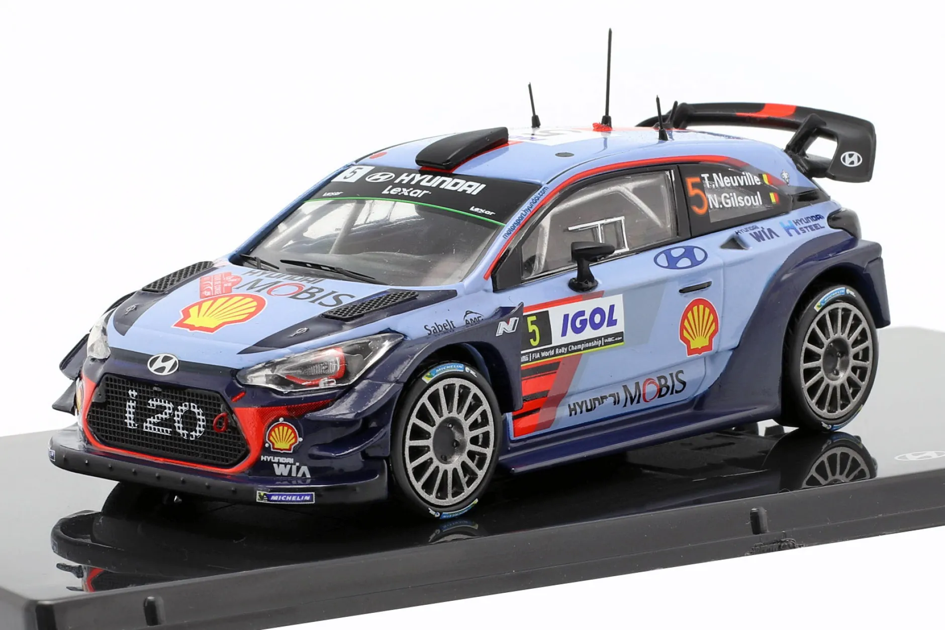 Hyundai i20 Coupe WRC #5 Winner Rallye Tour de Corse 2017 Neuville, Gilsoul 1:43 Ixo