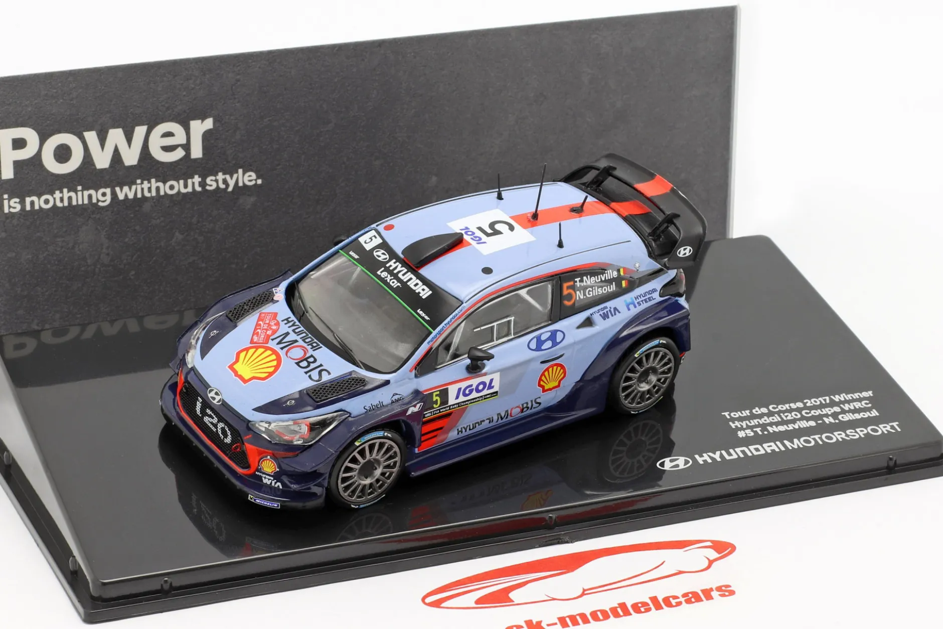 Hyundai i20 Coupe WRC #5 Winner Rallye Tour de Corse 2017 Neuville, Gilsoul 1:43 Ixo