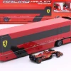 Iveco S-Way 570 Formel 1 Renntransporter mit Ferrari SF-24 #16 Leclerc 1:43 Bburago