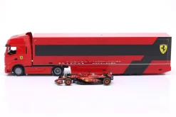 Iveco S-Way 570 Formel 1 Renntransporter mit Ferrari SF-24 #16 Leclerc 1:43 Bburago