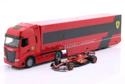 Iveco S-Way 570 Formel 1 Renntransporter mit Ferrari SF-24 #16 Leclerc 1:43 Bburago
