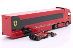 Iveco S-Way 570 Formel 1 Renntransporter mit Ferrari SF-24 #16 Leclerc 1:43 Bburago