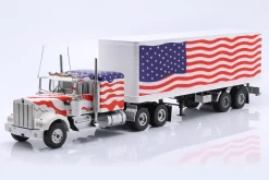 Kenworth W900 Sattelzugmaschine weiß / blau / rot 1:18 Road Kings