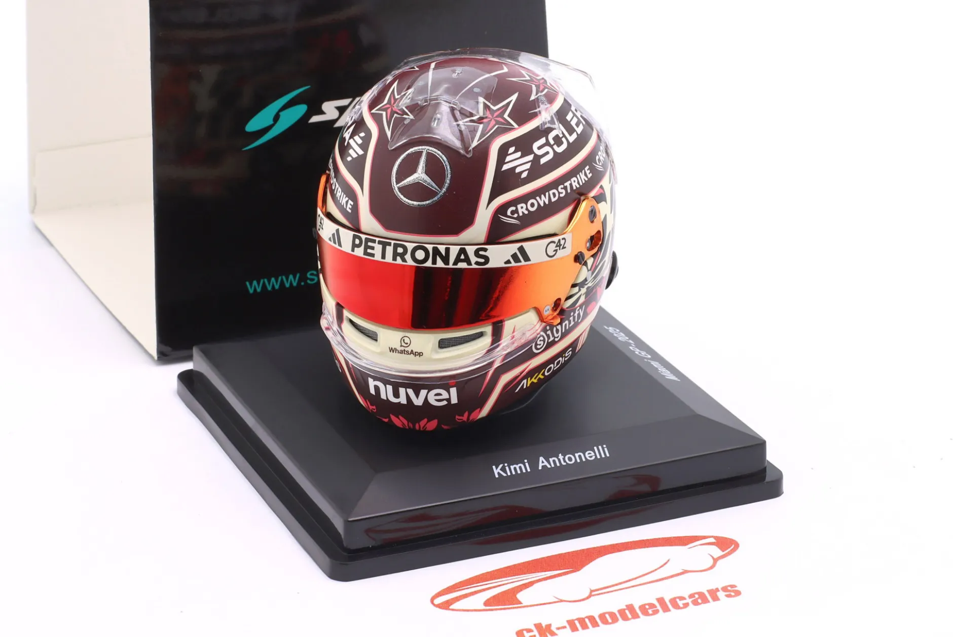 Kimi Antonelli Mercedes-AMG Petronas #12 Miami GP Formel 1 2025 Helm 1:5 Spark