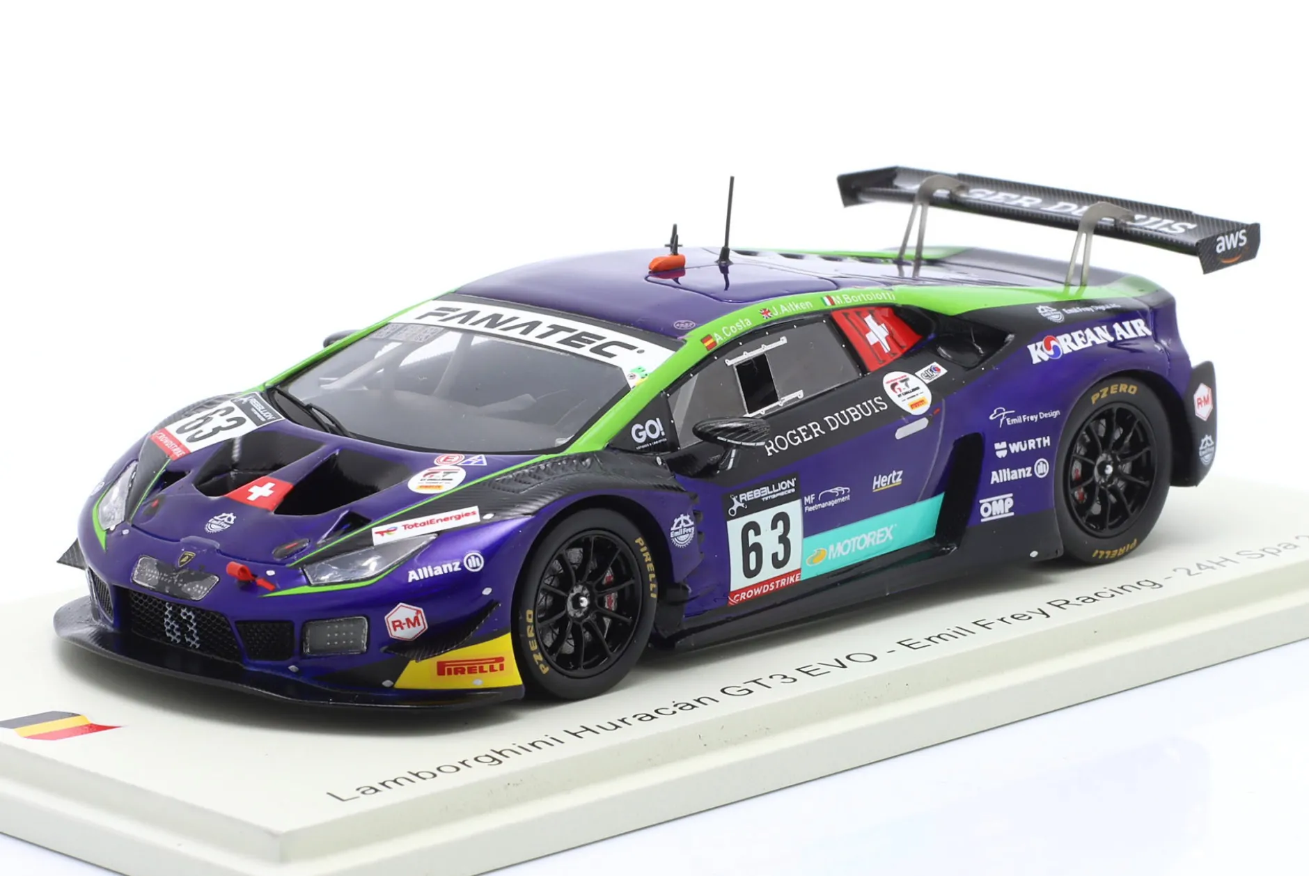 Lamborghini Huracan GT3 Evo #63 24h Spa 2022 Emil Frey Racing 1:43 Spark