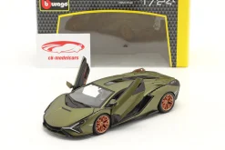 Lamborghini Sian FKP 37 Baujahr 2019 matt olivgrün 1:24 Bburago