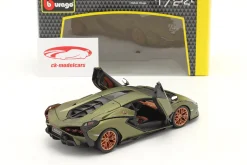 Lamborghini Sian FKP 37 Baujahr 2019 matt olivgrün 1:24 Bburago